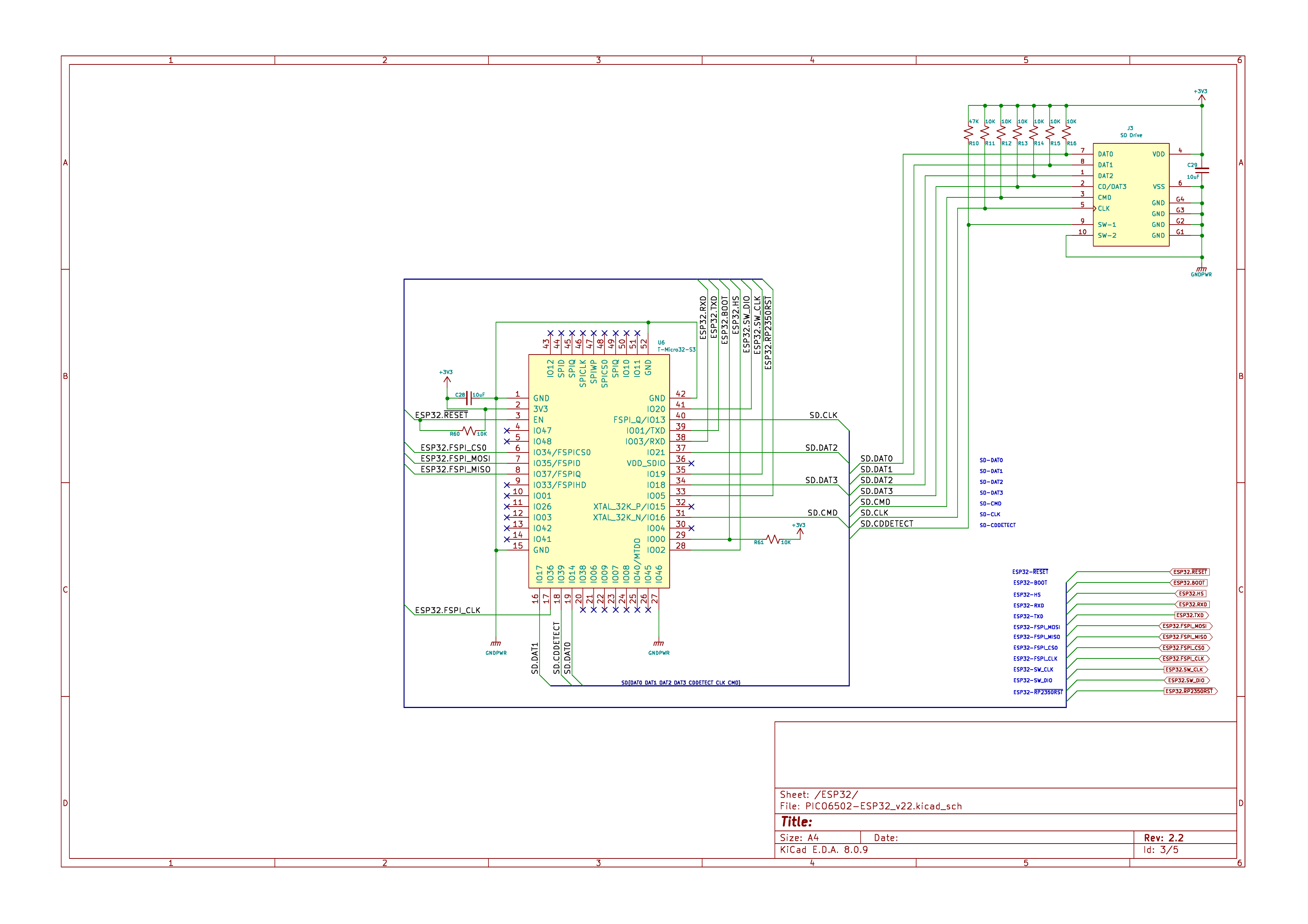 pico6502 Schematic Sheet 2 — ESP32 Co-processor