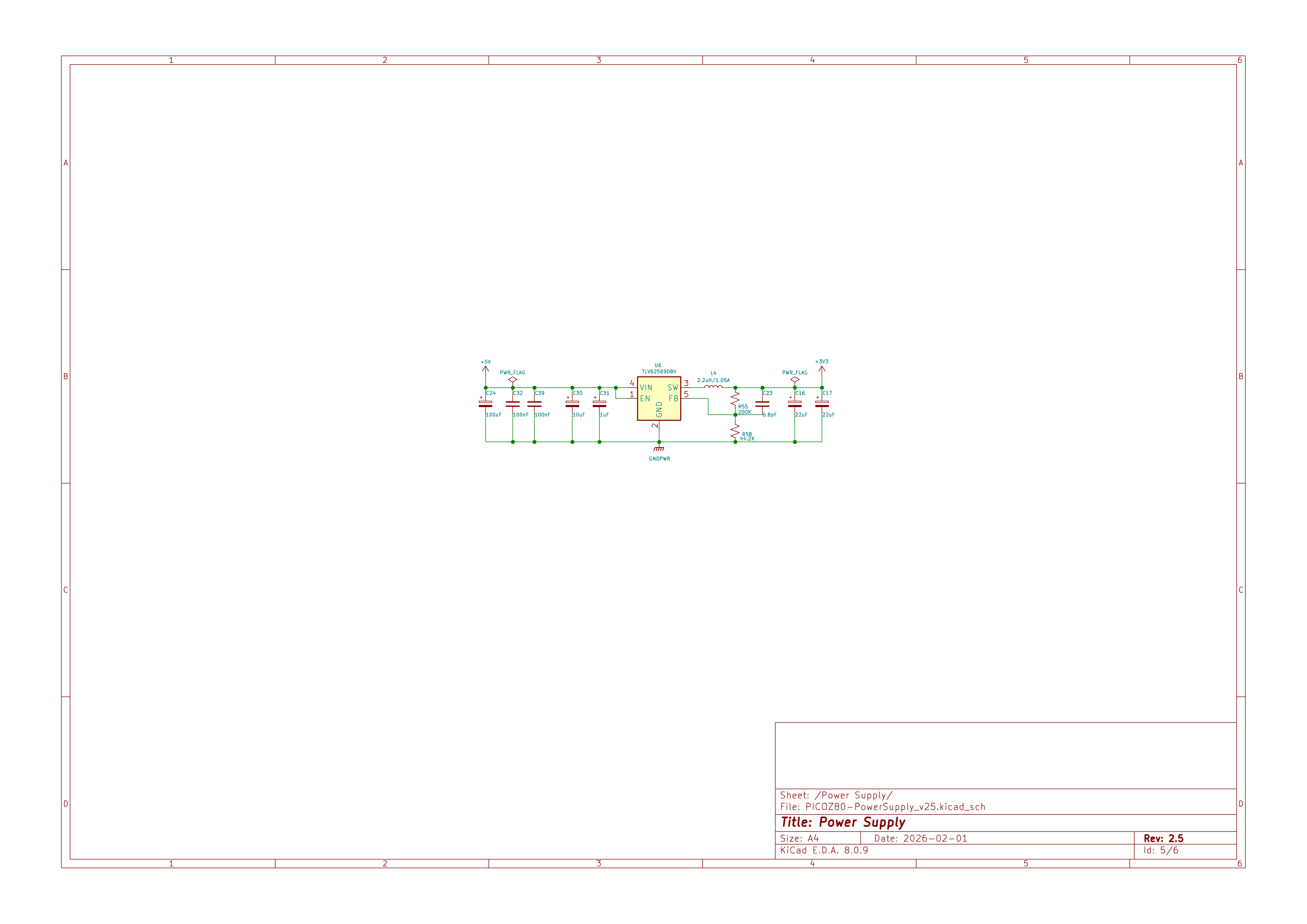 picoZ80 Schematic Sheet 4 — Power Supply